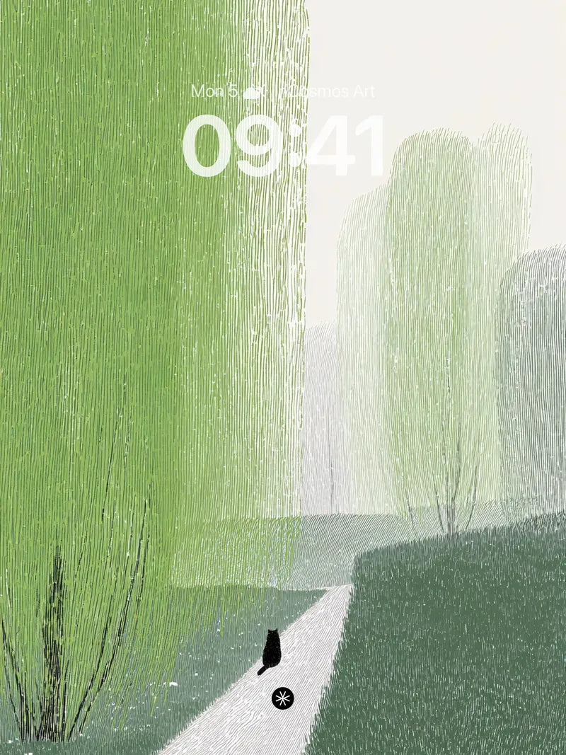 Serene Pathway Wallpaper with Whispering Trees