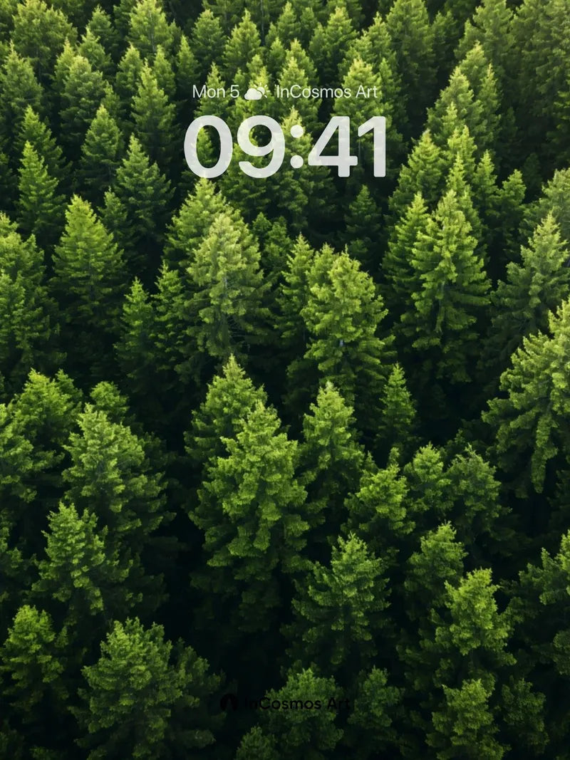 Whispering Canopy Wallpaper with Emerald Depth