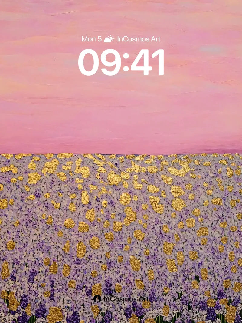 Lavender Horizon Wallpaper with Golden Hues