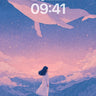 Whispering Sky Whale Wallpaper with Starlight Veil wallpaper for iPhone, iPad & Mac