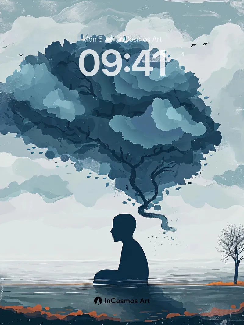 Serenity Tree Mind Wallpaper with Floating Roots