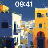 Sunset Hues Wallpaper with Moonlit Rooftops wallpaper for iPhone, iPad & Mac