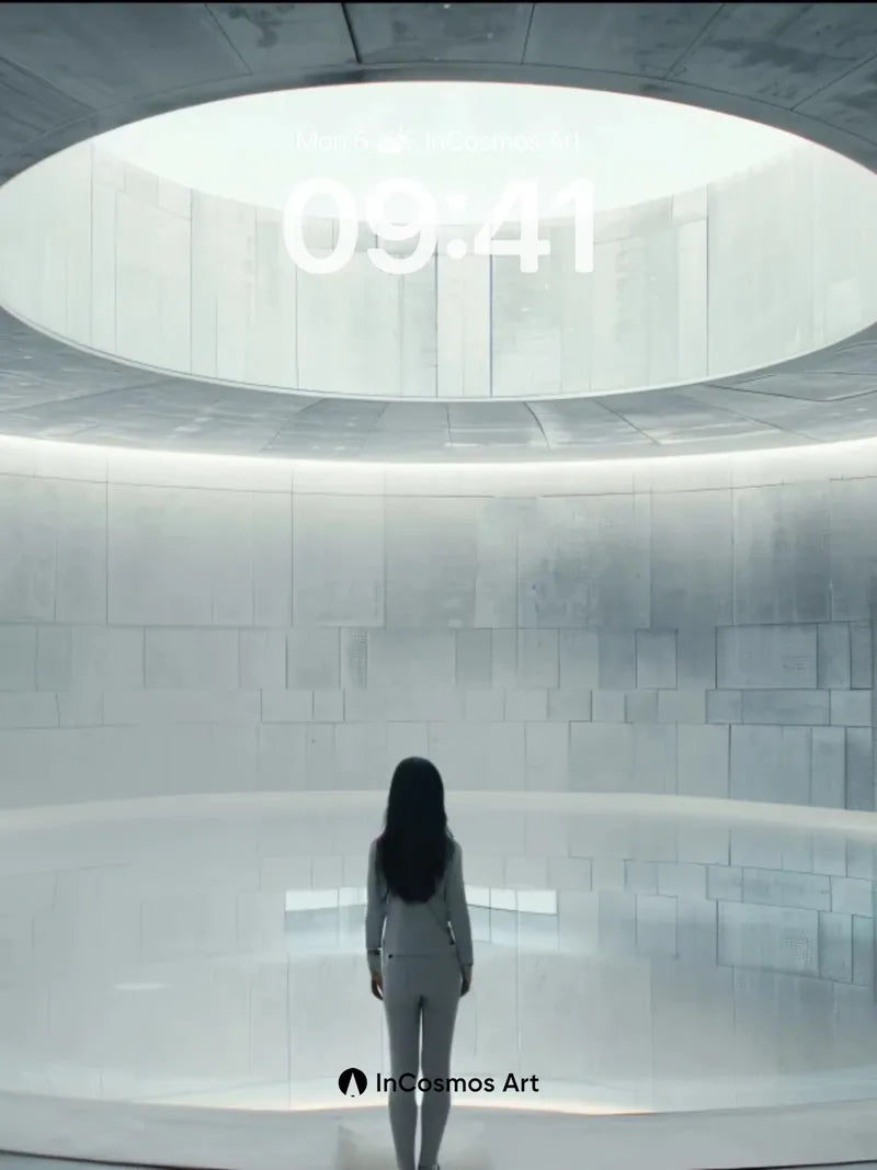 Serenity Pool Wallpaper with Celestial Light