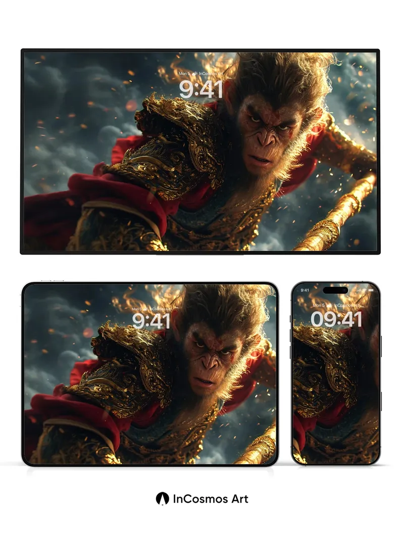 Fierce Mythos Wallpaper with Golden Armor