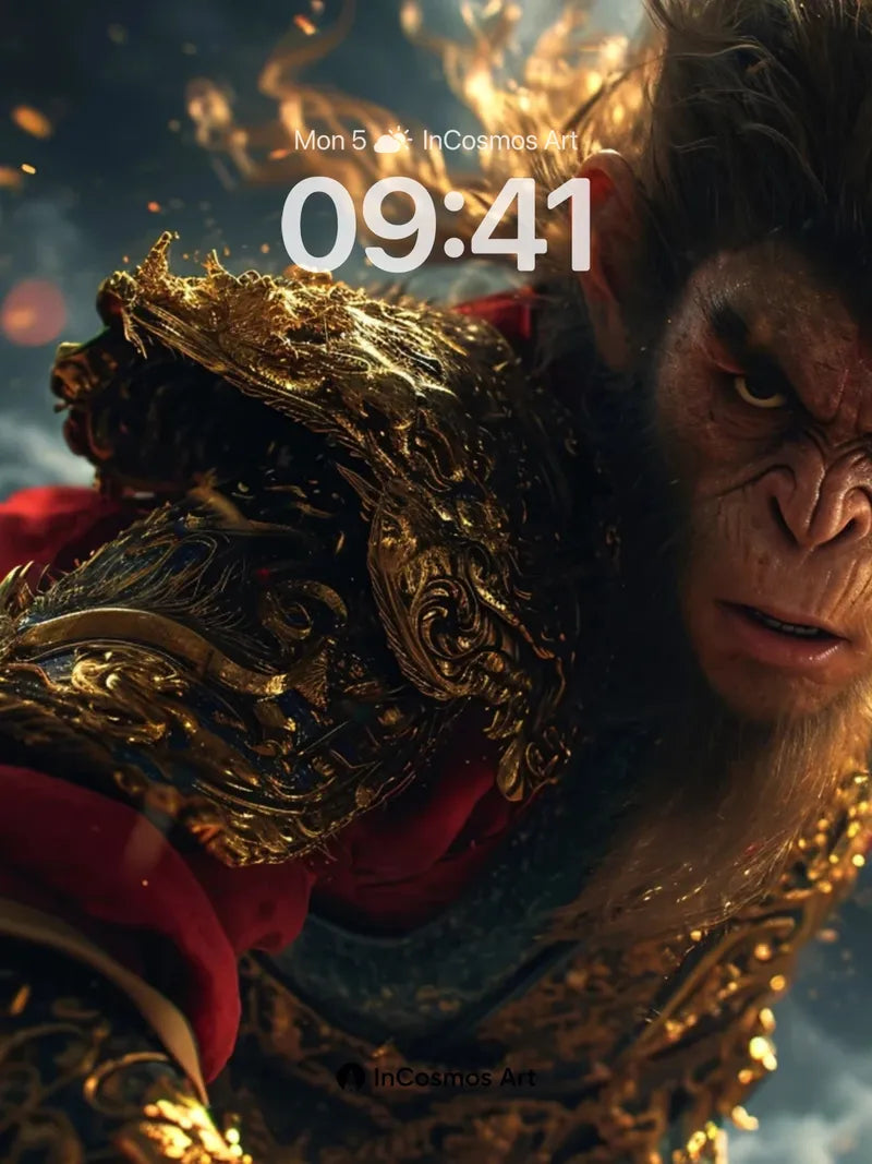 Fierce Mythos Wallpaper with Golden Armor