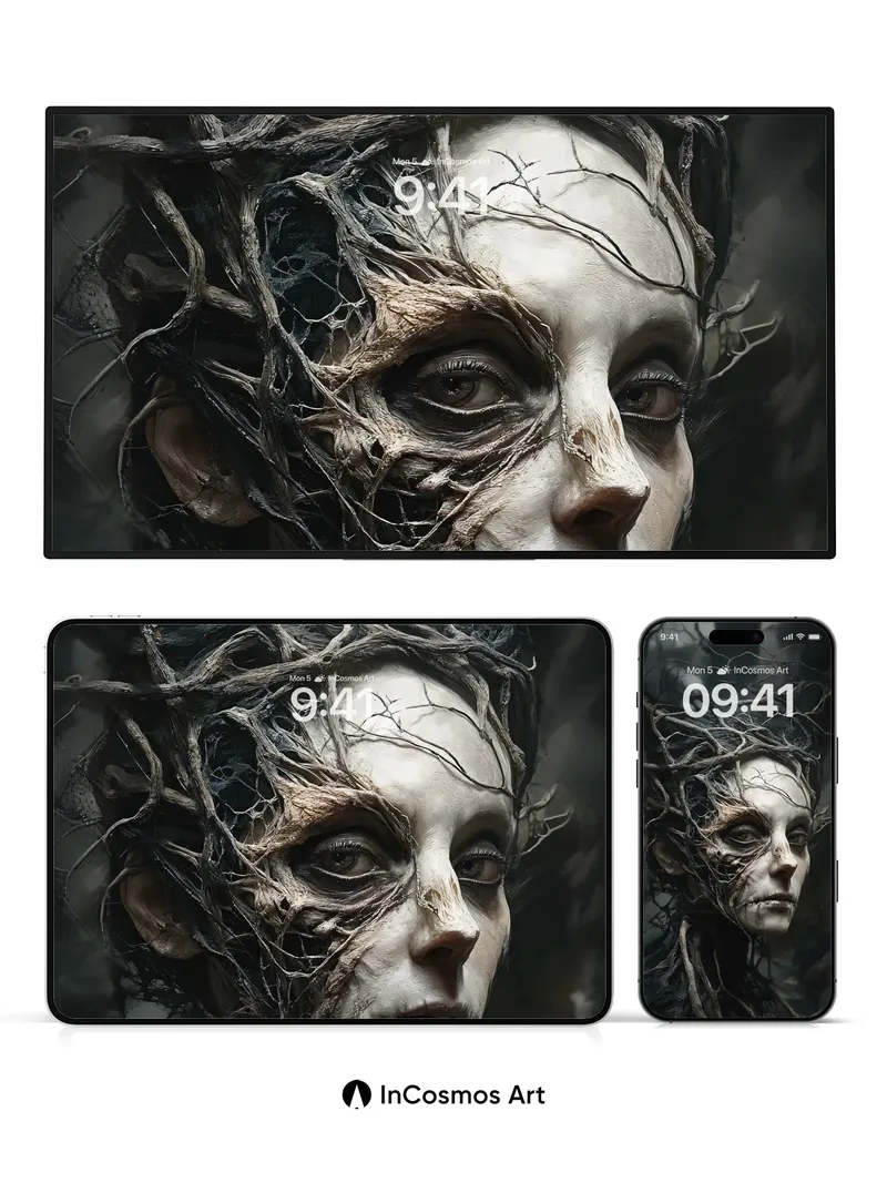 Gnarled Forest Wallpaper with Living Roots