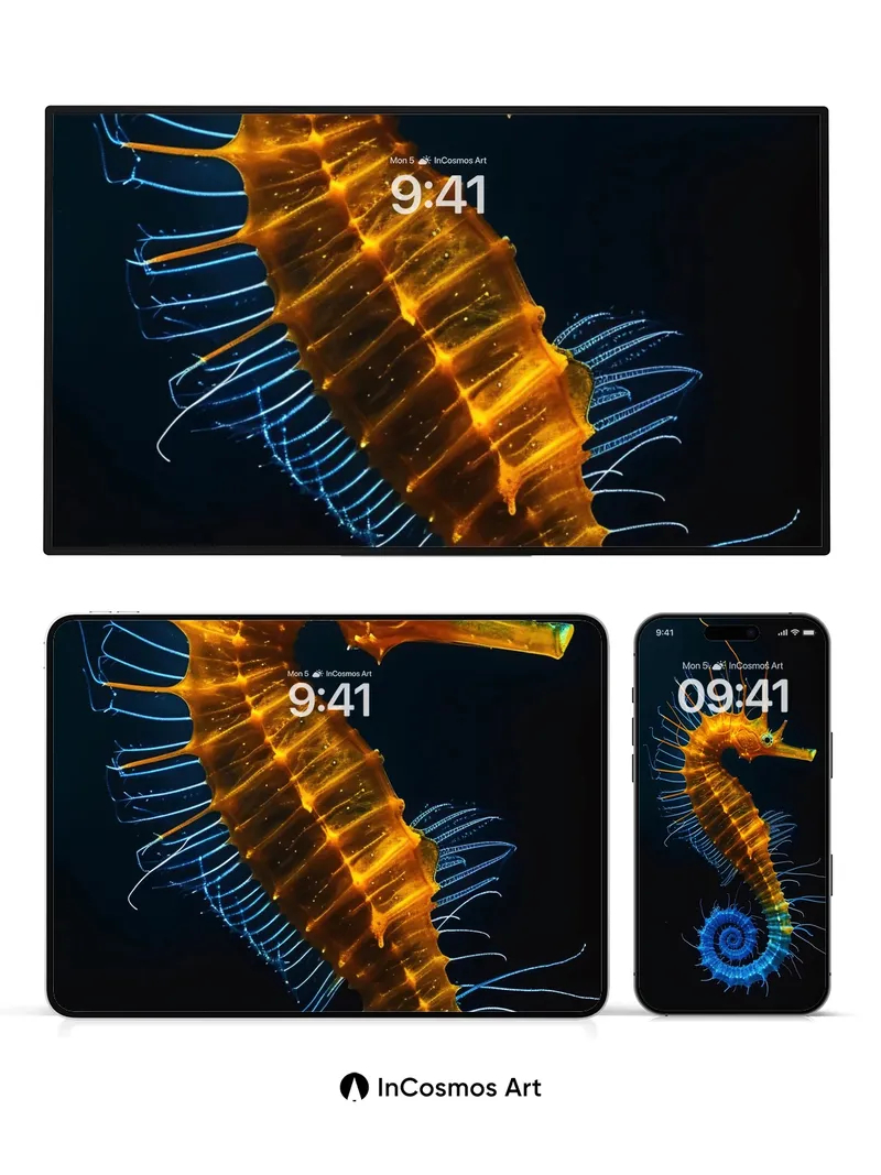 Luminous Depths Wallpaper with Bioluminescent Grace