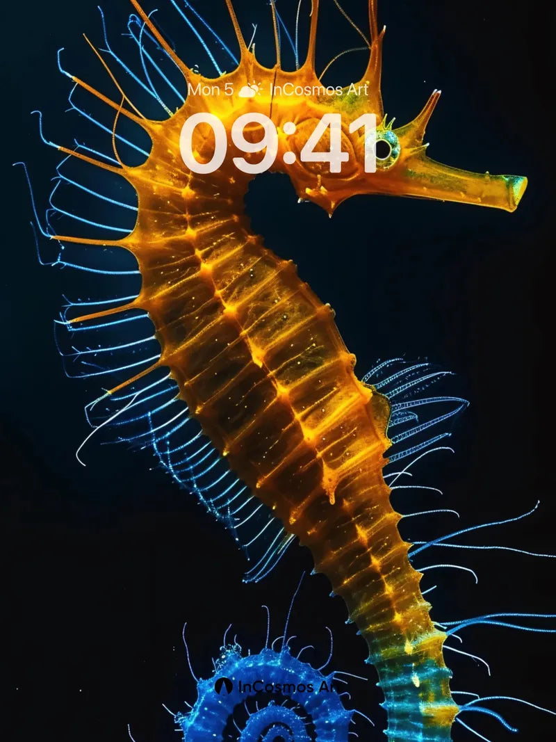 Luminous Depths Wallpaper with Bioluminescent Grace