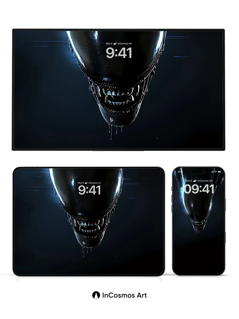 Silent Horror Wallpaper with Bioluminescent Glimmer