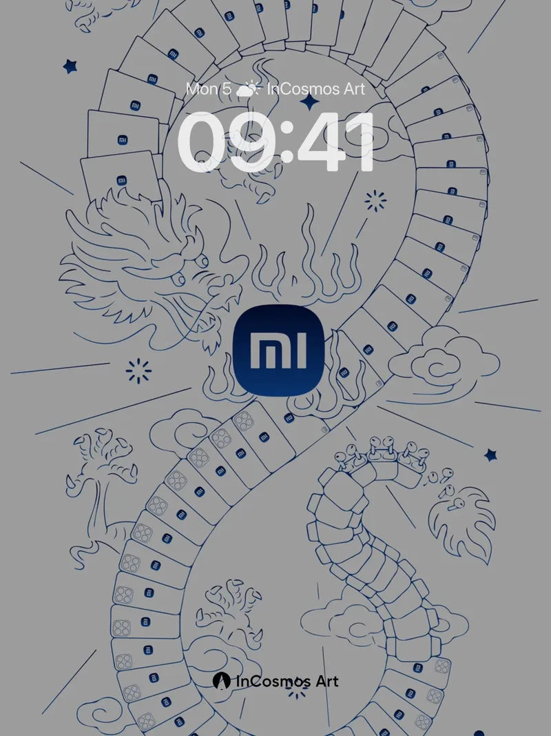 Celestial Dragon Wallpaper with Xiaomi Symbol