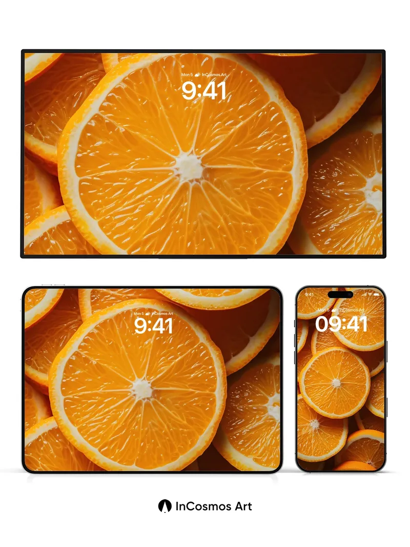 Sunlit Citrus Wallpaper with Juicy Texture