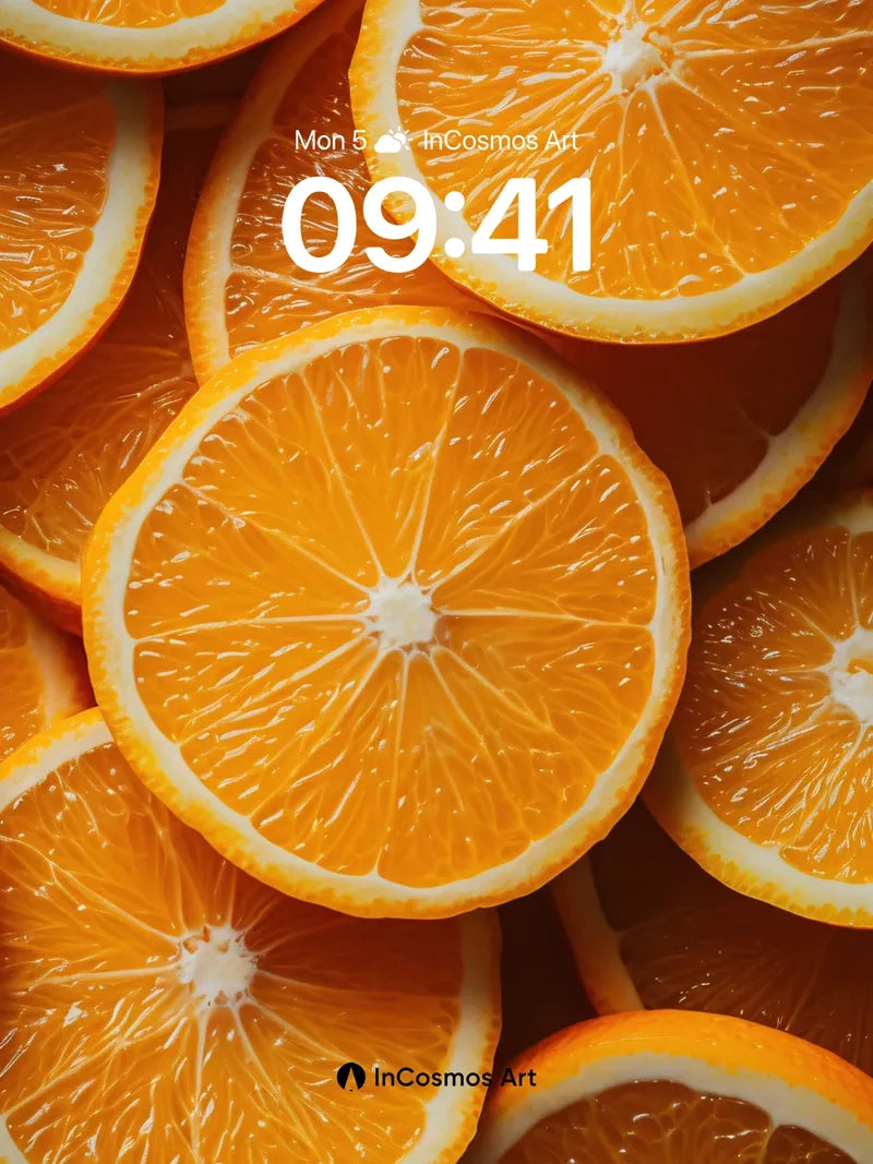 Sunlit Citrus Wallpaper with Juicy Texture