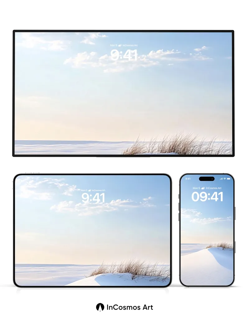 Silent Snowdrift Wallpaper with Dune Light