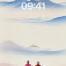 Serene Pilgrimage Wallpaper with Floating Monastery wallpaper for iPhone, iPad & Mac