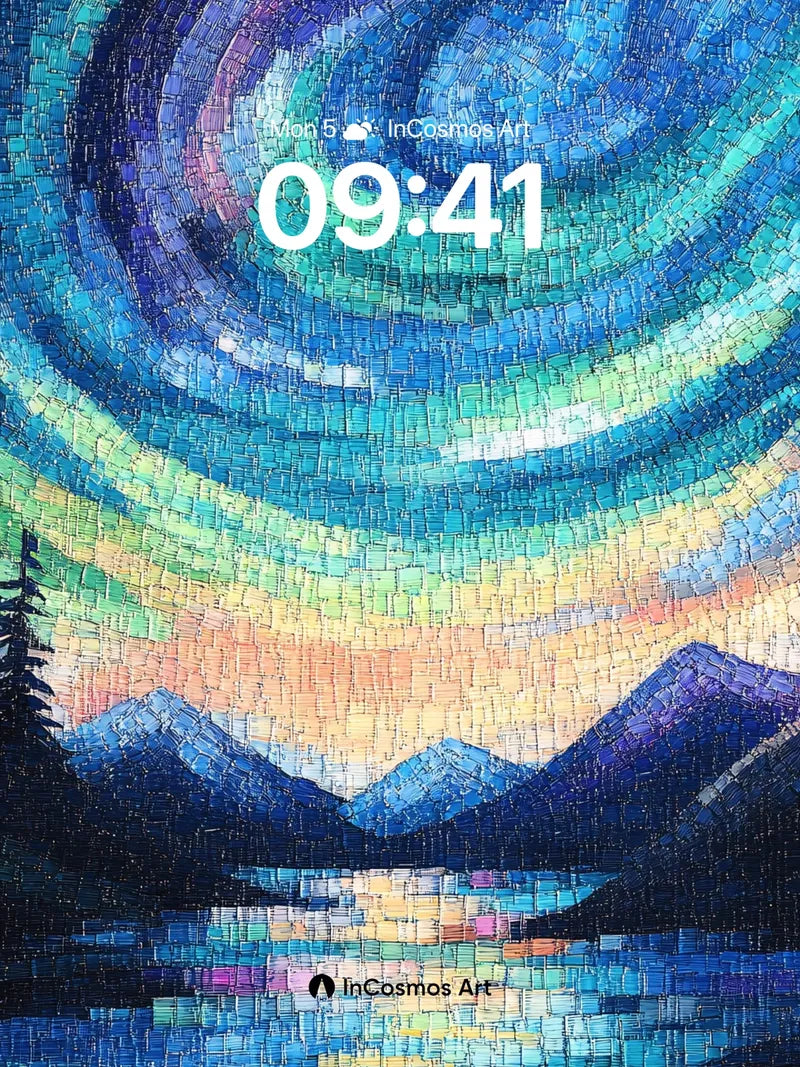 Cosmic Spiral Wallpaper with Mountain Reflection wallpaper for iPhone, iPad & Mac
