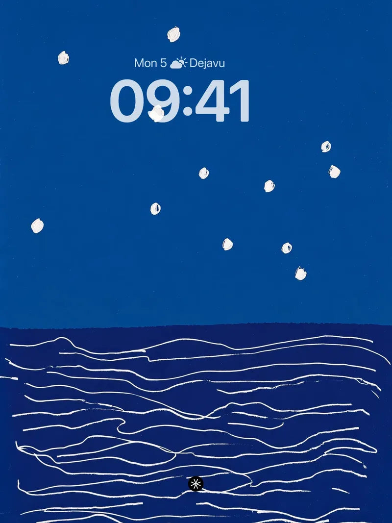 Celestial Night Sky Ocean Wallpaper Minimalist wallpaper for iPhone, iPad & Mac