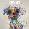 Whimsical Scribble Dog Wallpaper with Rainbow Chaos wallpaper for iPhone, iPad & Mac