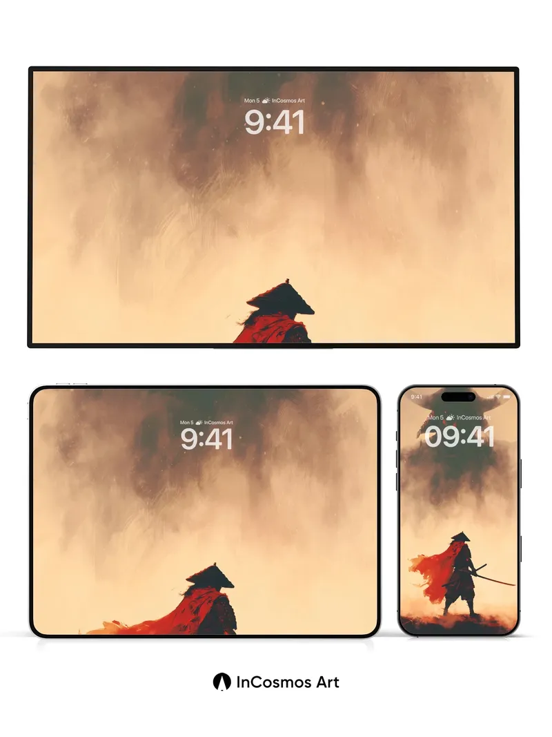 Shadowed Valor Wallpaper with Crimson Cape