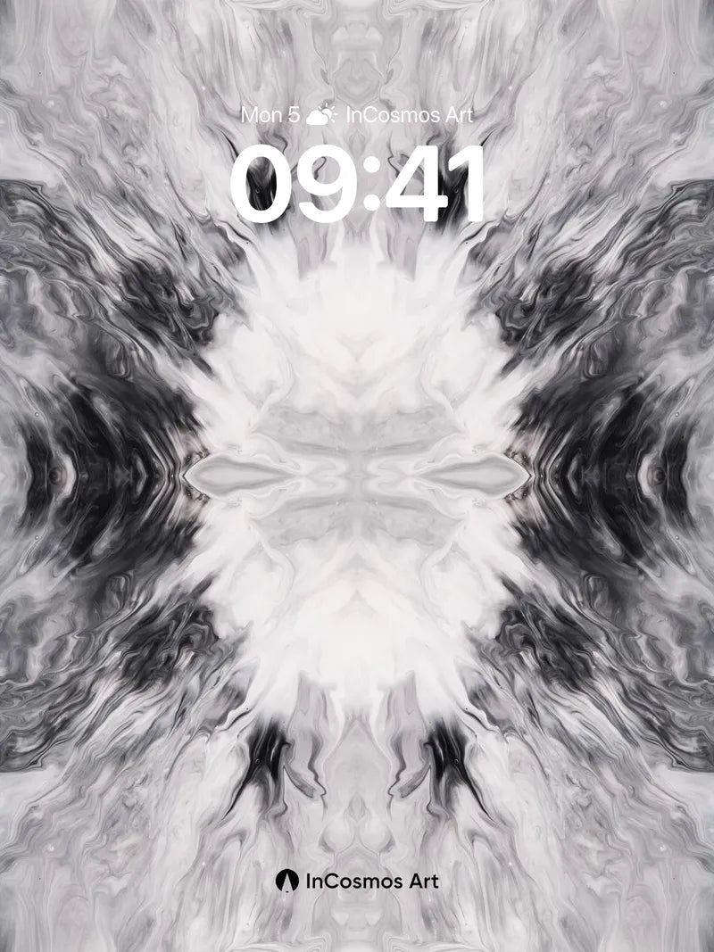 Mirrored Smoke Wallpaper with Ethereal Core wallpaper for iPhone, iPad & Mac