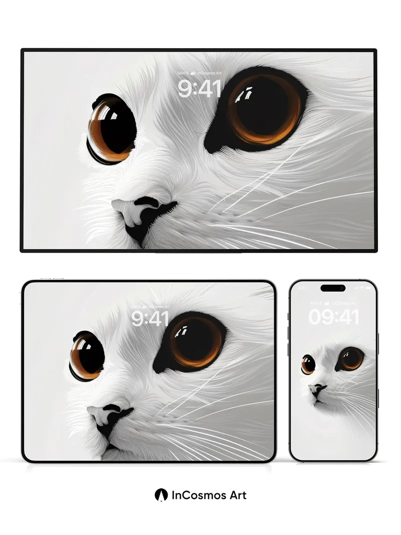 Serene Gaze Wallpaper with Whispering Fur