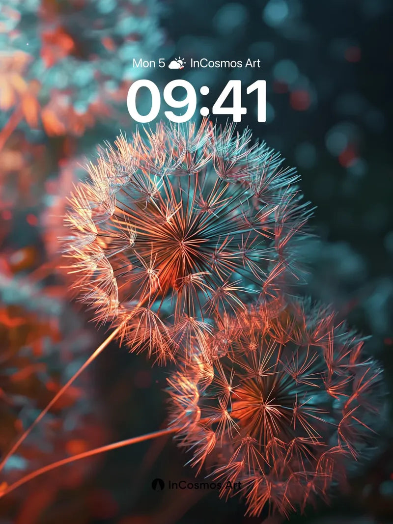 Crimson Whisper Wallpaper with Floating Seeds