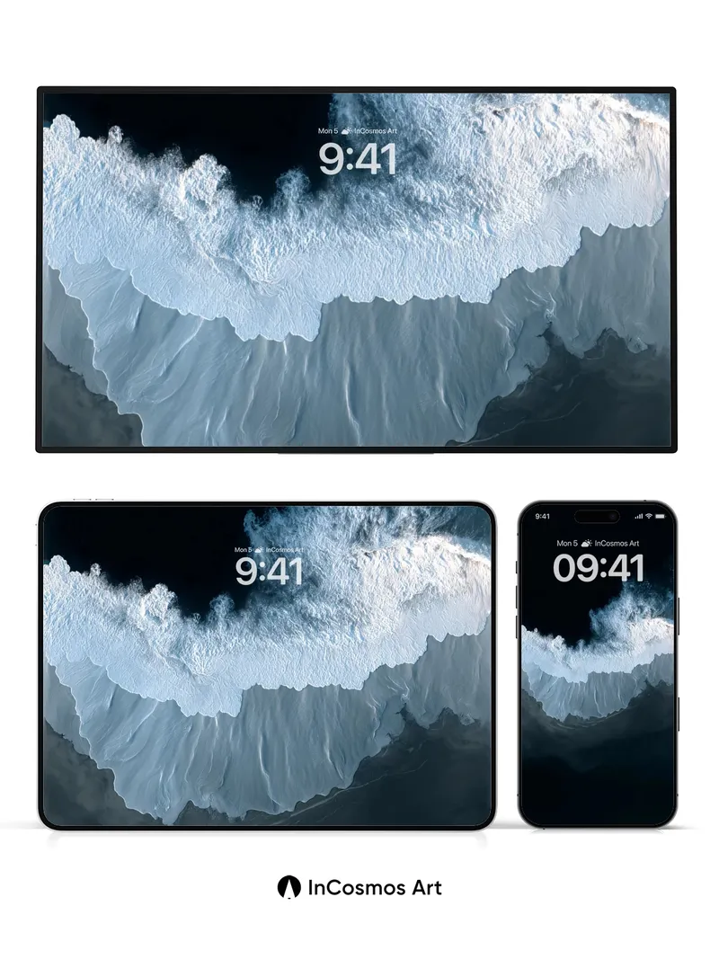 Frosted Abyss Wallpaper with Crashing Light