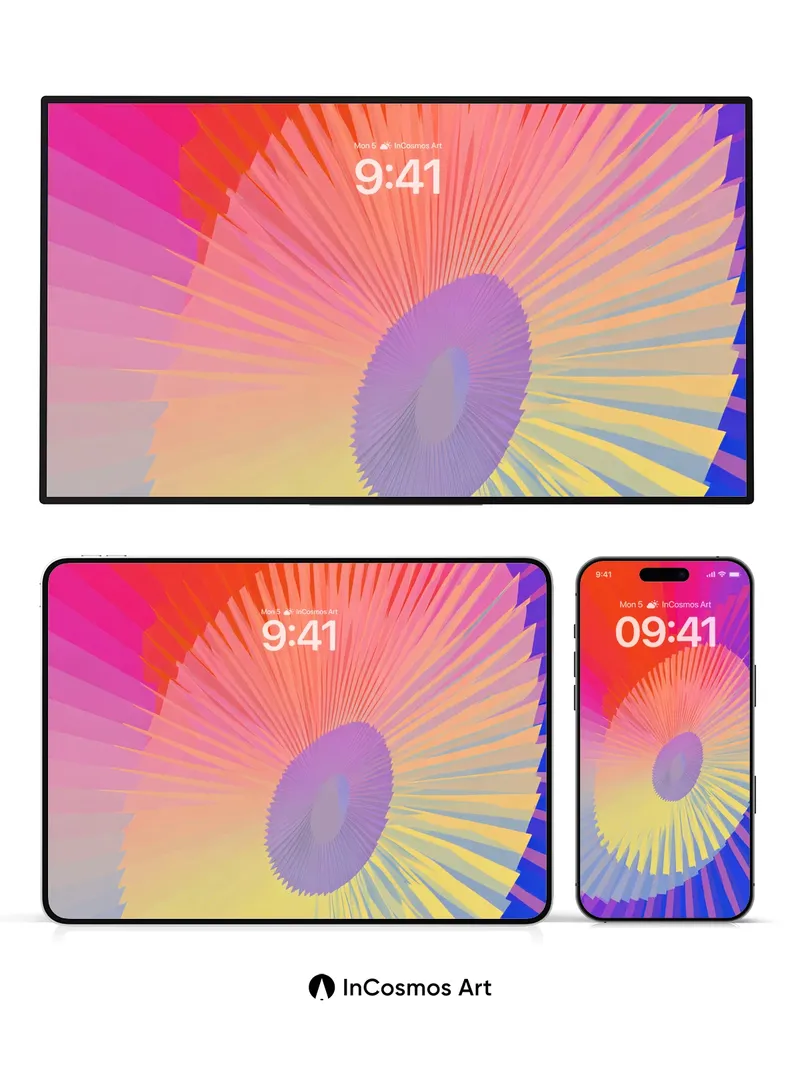 Radiant Spiral Wallpaper with Prism Light