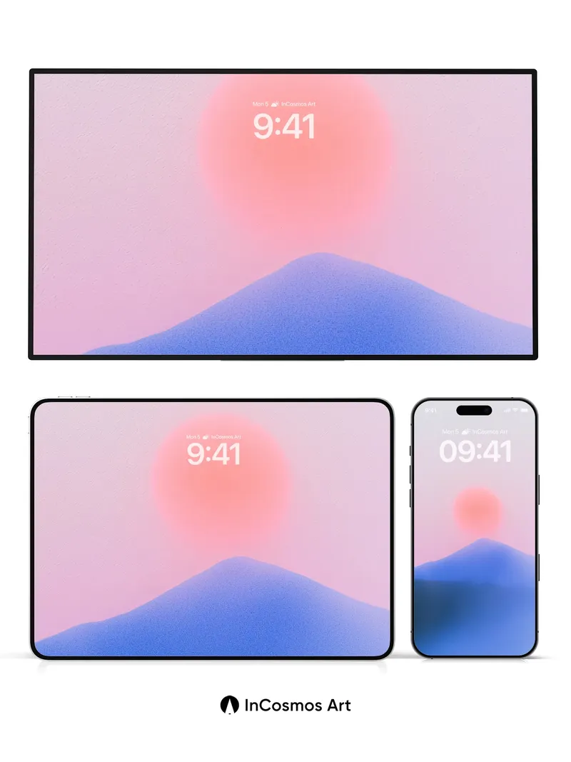 Serenity Peak Wallpaper with Soft Sun Halo