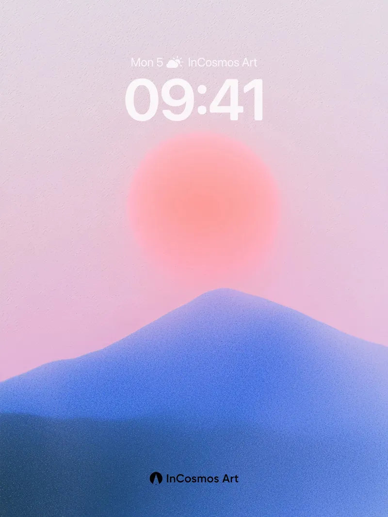 Serenity Peak Wallpaper with Soft Sun Halo