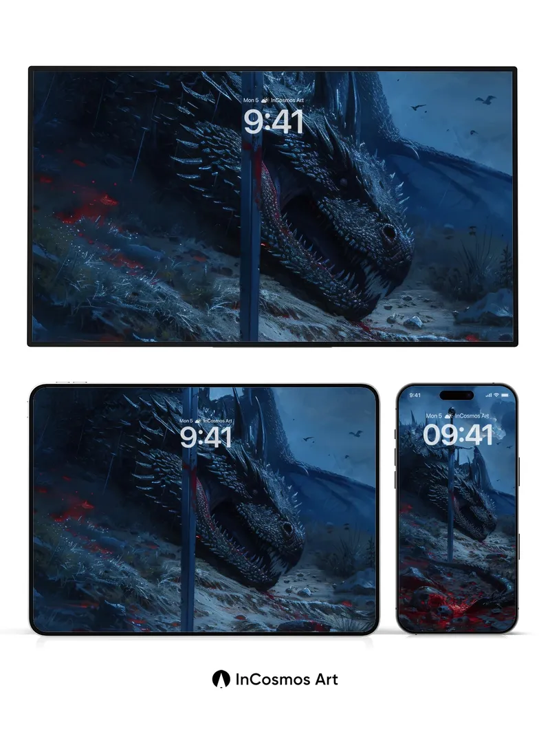 Frozen Wrath Wallpaper with Blood-Stained Blade