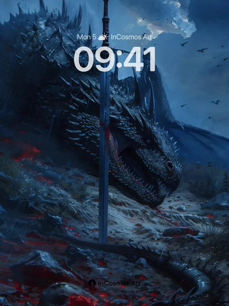 Frozen Wrath Wallpaper with Blood-Stained Blade