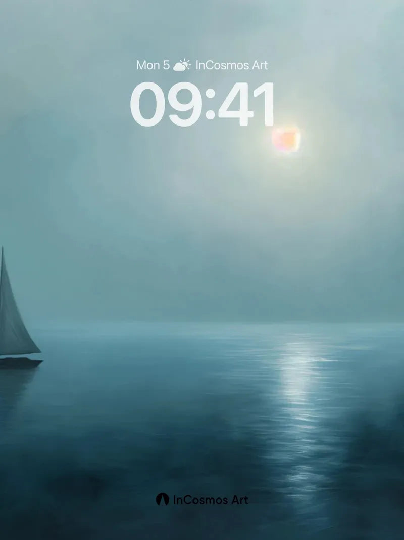Misty Solitude Wallpaper with Distant Sunlight