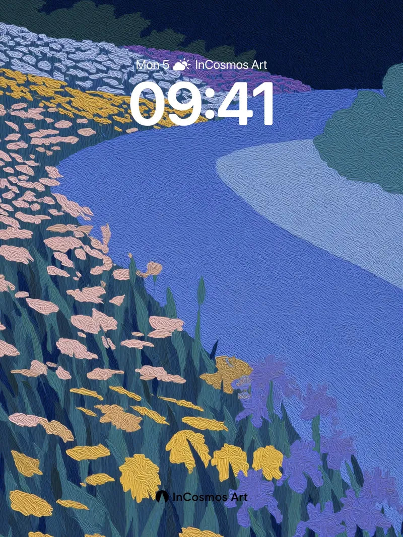 Nocturnal Bloom Wallpaper with Textured Light