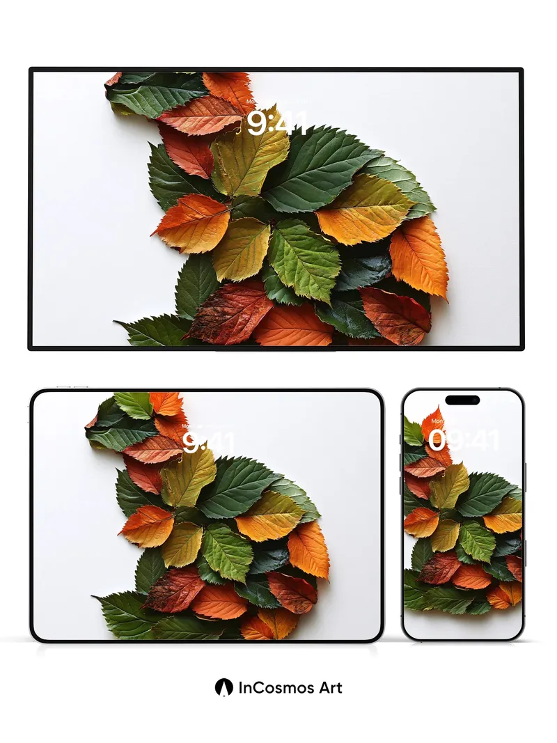 Autumn Whispers Wallpaper with Leaf-Formed Fox