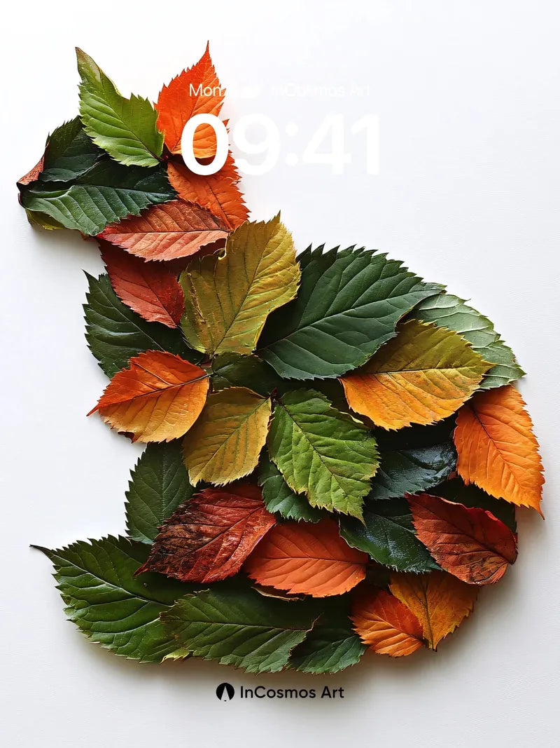 Autumn Whispers Wallpaper with Leaf-Formed Fox