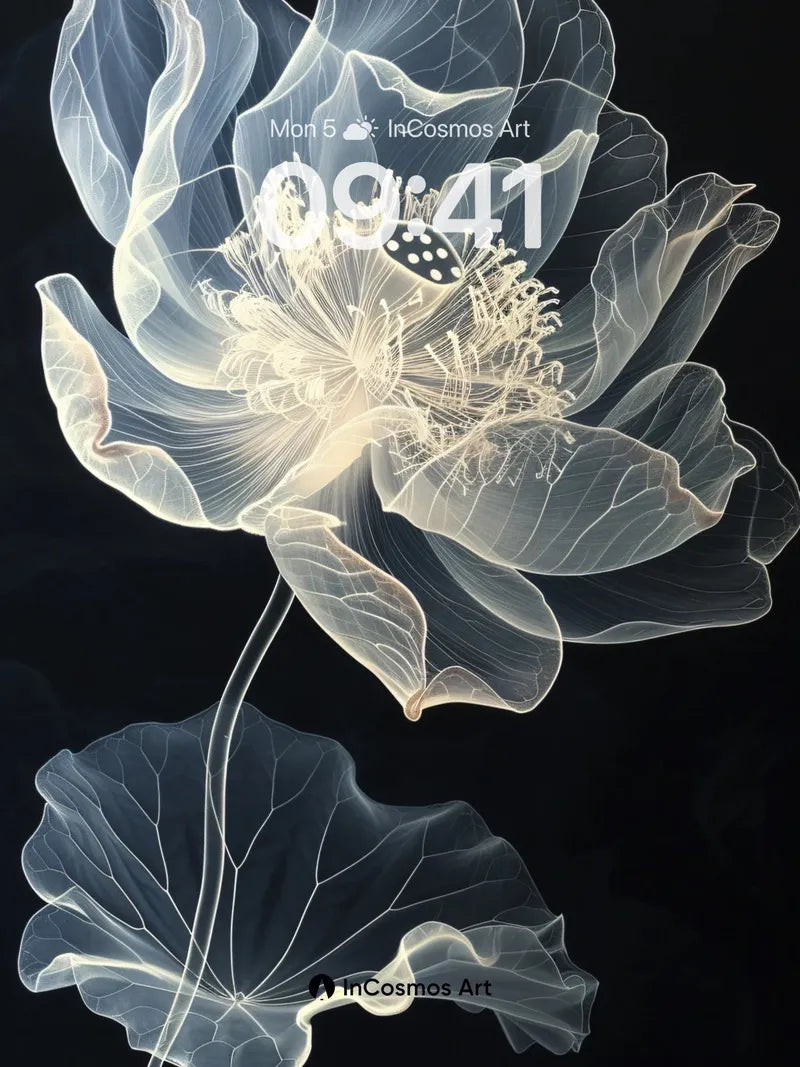 Luminous Veil Wallpaper with Ethereal Petals wallpaper for iPhone, iPad & Mac