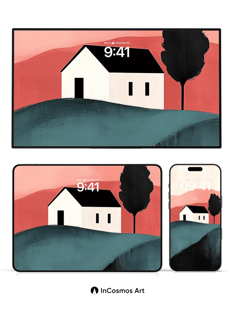 Serenity Ridge Wallpaper with Midnight Tree