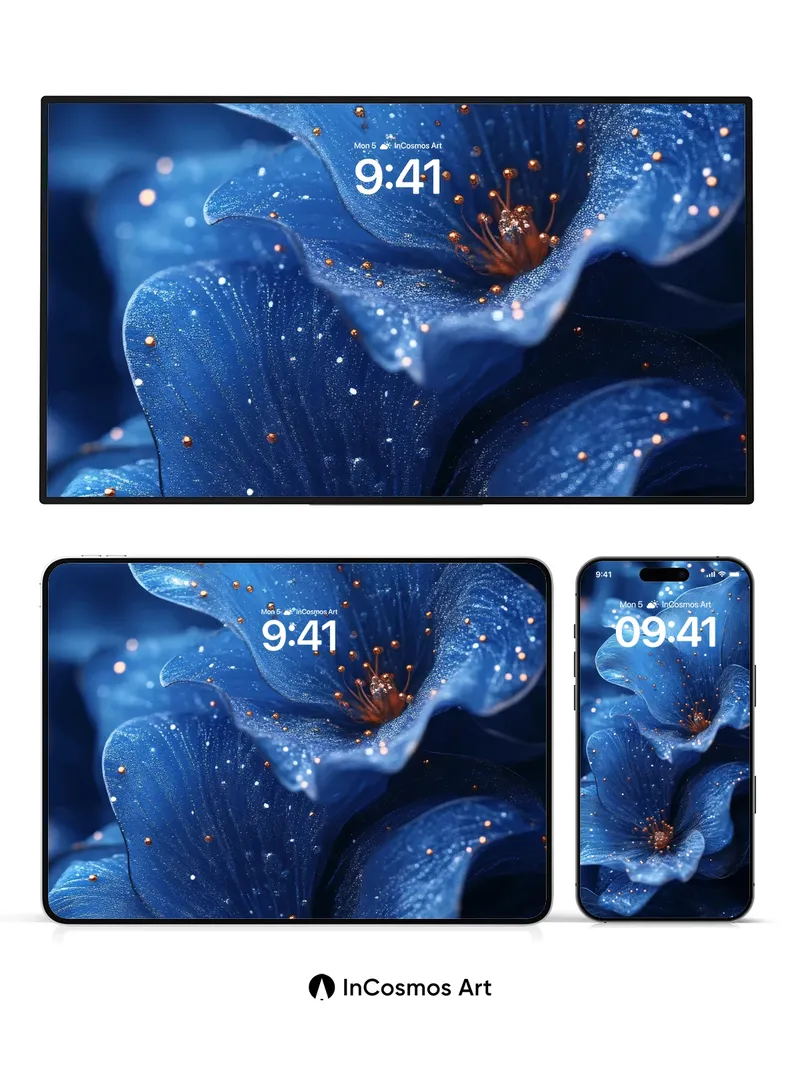 Stellar Bloom Wallpaper with Cosmic Petals