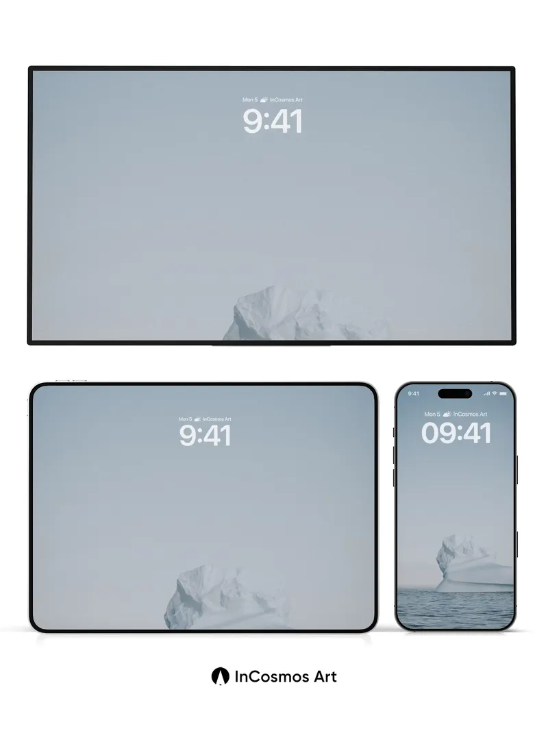 Serene Iceberg Wallpaper with Ethereal Light