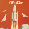 Crimson Launch Wallpaper with Paper Wings wallpaper for iPhone, iPad & Mac