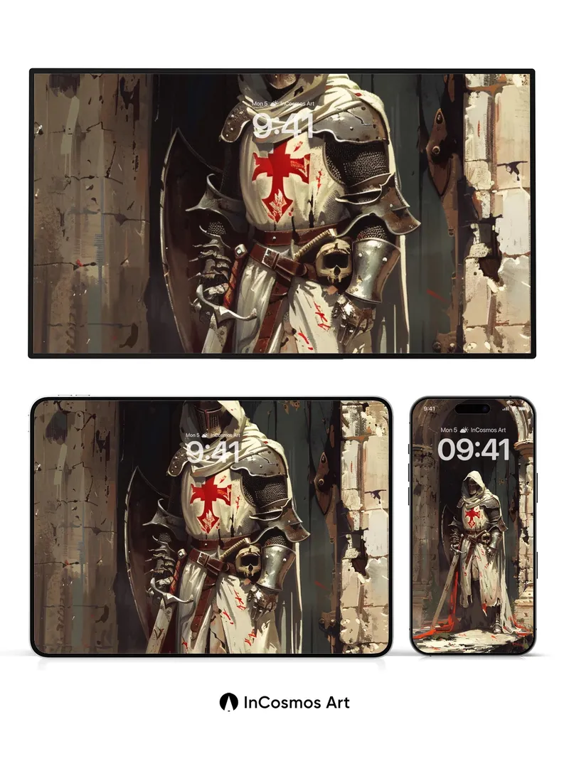 Blood-Stained Knight Wallpaper with Haunted Light