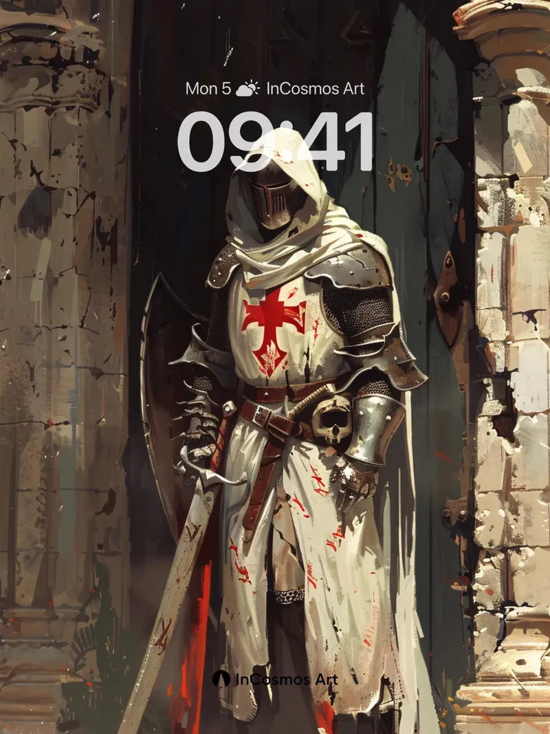 Blood-Stained Knight Wallpaper with Haunted Light