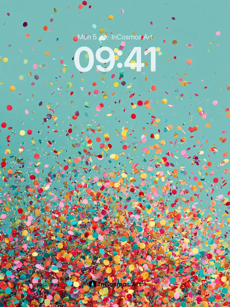 Confetti Storm Wallpaper with Floating Color Fields