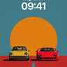 Sunset Duel Wallpaper with Racing Lines wallpaper for iPhone, iPad & Mac