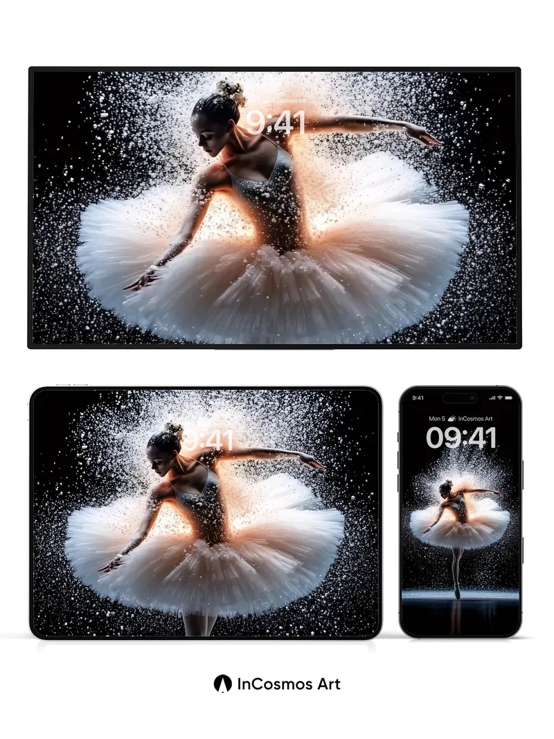 Ethereal Dust Ballet Wallpaper with Sparkling Motion