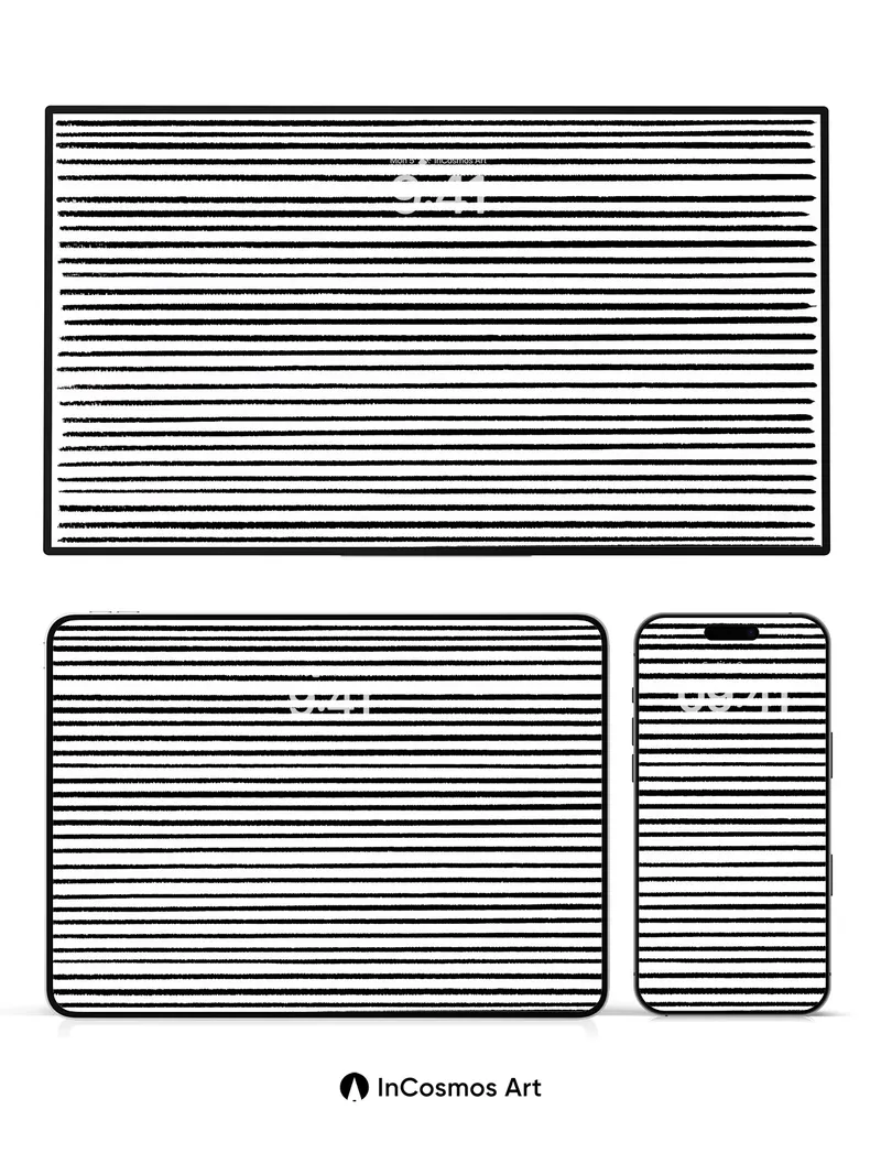 Silent Rhythm Wallpaper with Inked Lines