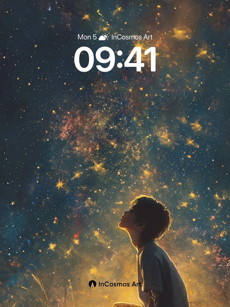 Stardust Reverie Wallpaper with Golden Haze wallpaper for iPhone, iPad & Mac