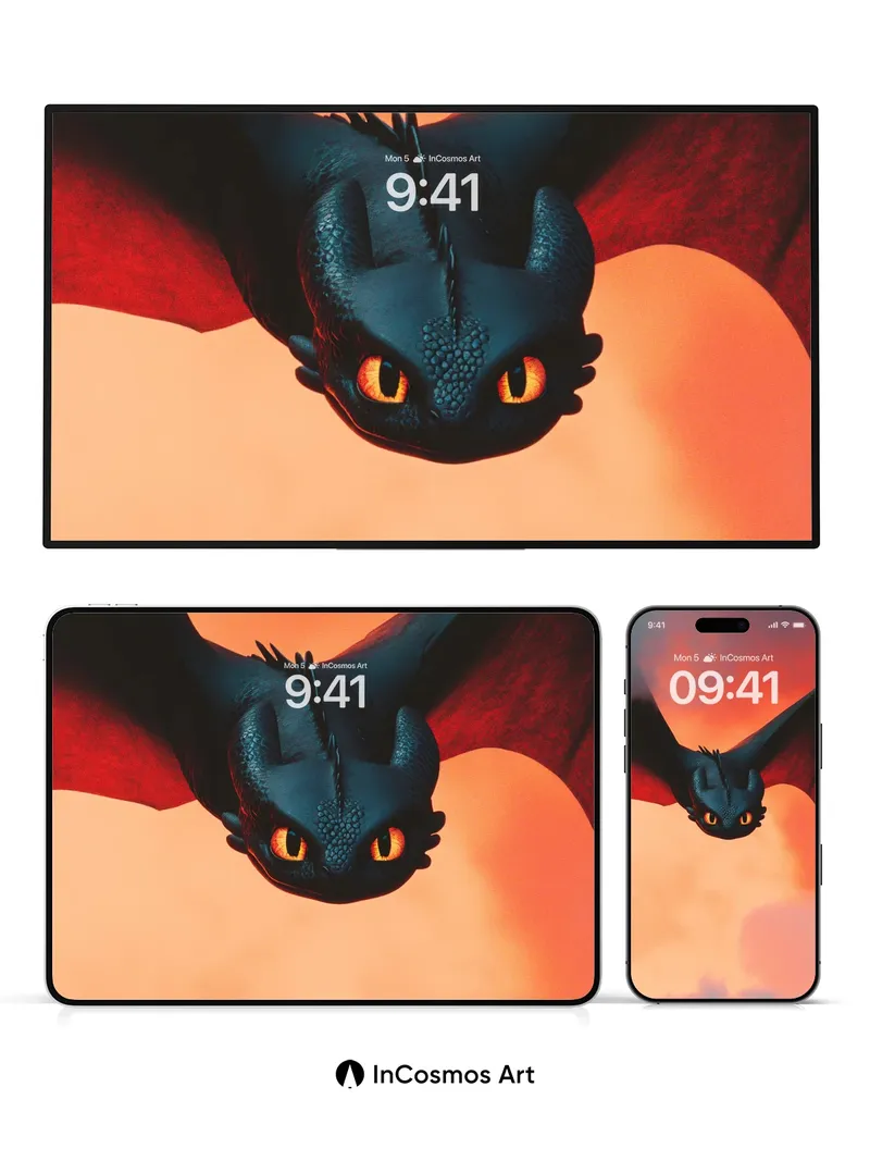 Midnight Flight Wallpaper with Ember Eyes