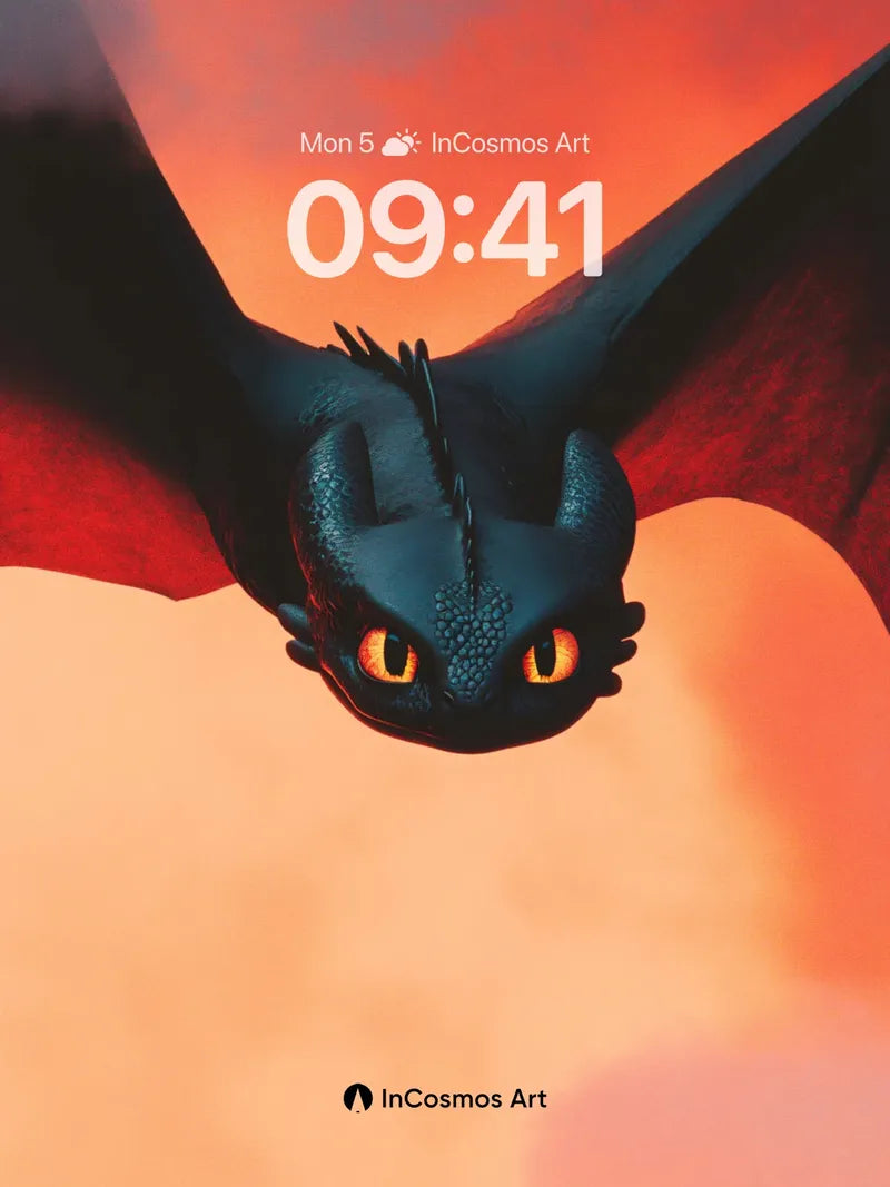 Midnight Flight Wallpaper with Ember Eyes