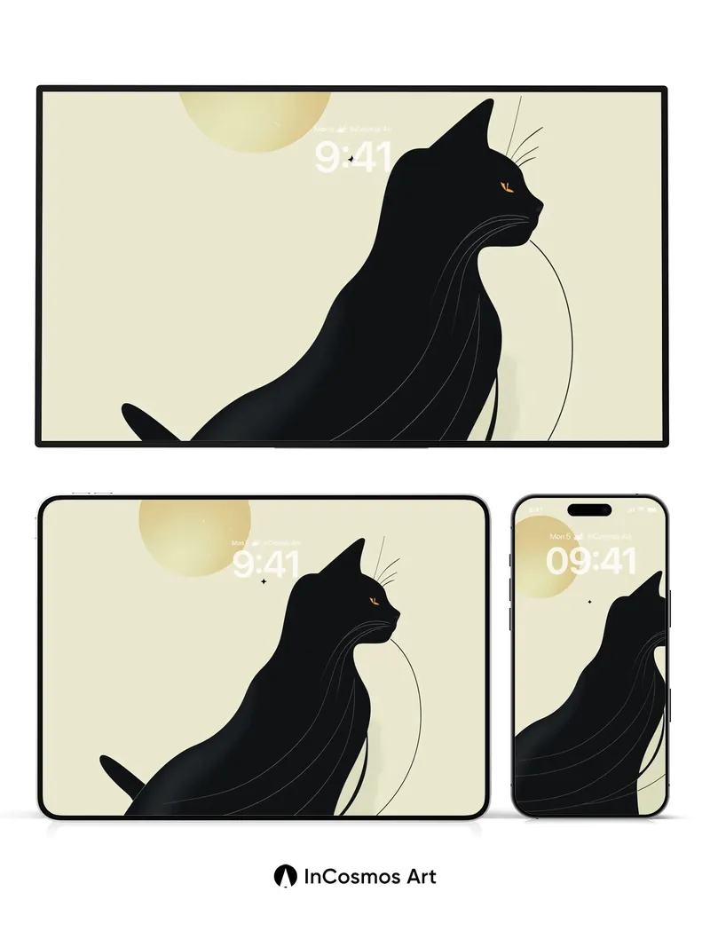 Silent Moonlight Wallpaper with Whispering Lines